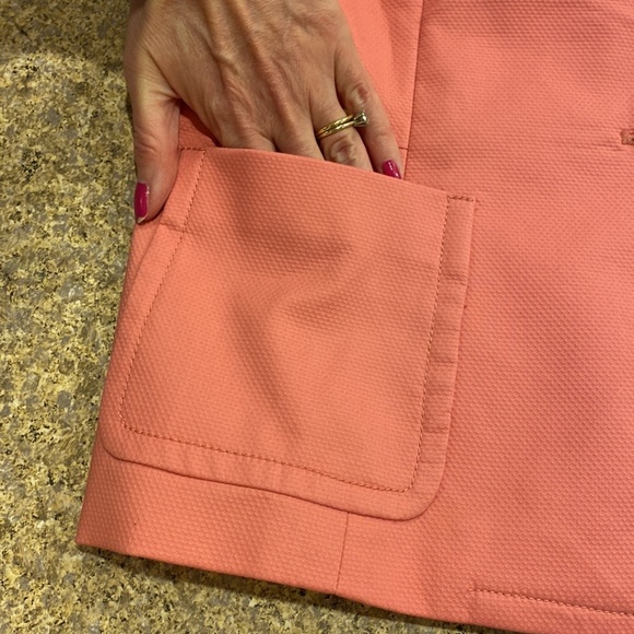 Talbots Pink Floral Lined Blazer Jacket 14 - Picture 9 of 16